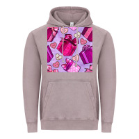 Vintage Zinc valentines day gift box and cookie seamless pattern Vintage Hoodie - BundleAndBundleShop