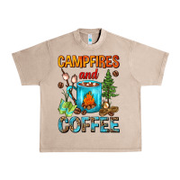French Oak Campfires And Coffee Camping Coffee Urban Heavy Tee - FaDigitalArtStudio