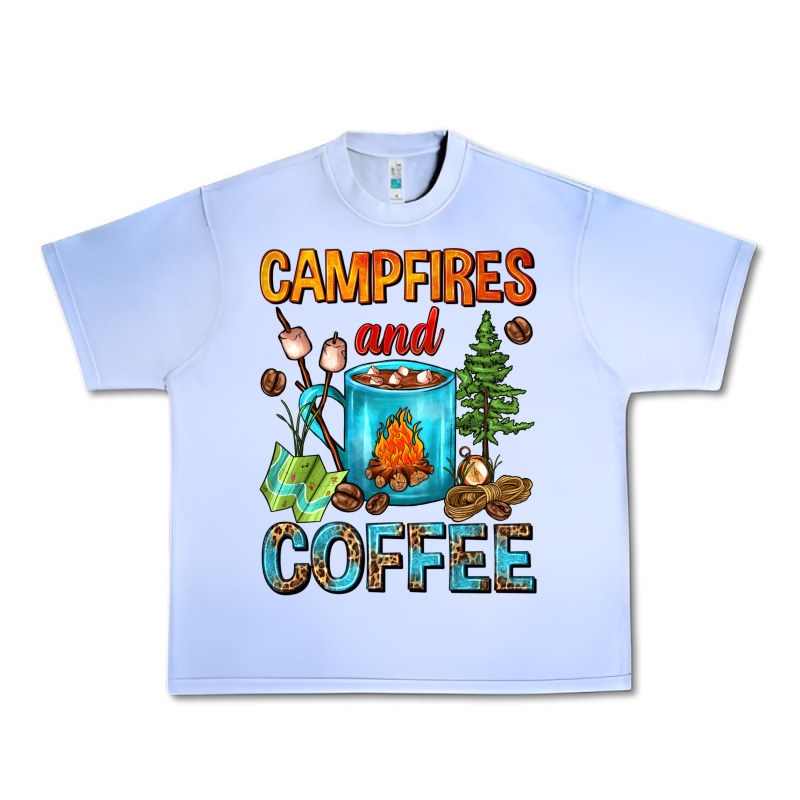 Campfires And Coffee Camping Coffee Urban Heavy Tee by FaDigitalArtStudio | Teevron