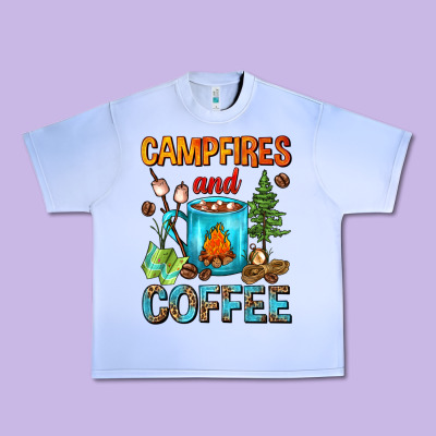 Campfires And Coffee Camping Coffee Urban Heavy Tee Designed By Fadigitalartstudio