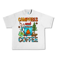 Lunar Rock Campfires And Coffee Camping Coffee Urban Heavy Tee - FaDigitalArtStudio