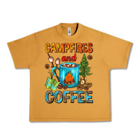 Peanut Butter Campfires And Coffee Camping Coffee Urban Heavy Tee - FaDigitalArtStudio