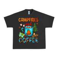 Pigment Black Campfires And Coffee Camping Coffee Urban Heavy Tee - FaDigitalArtStudio
