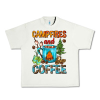 Pistachio Campfires And Coffee Camping Coffee Urban Heavy Tee - FaDigitalArtStudio