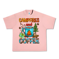 Salmon Campfires And Coffee Camping Coffee Urban Heavy Tee - FaDigitalArtStudio