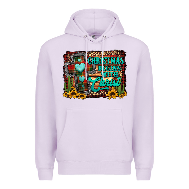 Christmas Begins With Christ Cross Premium Hoodie by Jasminsmagicworld | Teevron