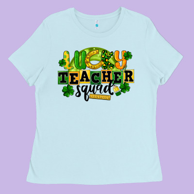 Lucky Teacher Squad St. Patrick's Day Ladies Tee Designed By Cowgirlartshop