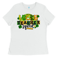 White Lucky Teacher Squad St. Patrick's Day Ladies Tee - CowGirlArtShop