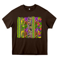 Chocolate Brown Mardi Gras brushstroke Heavy Core Tee - HowdyJamesFarm