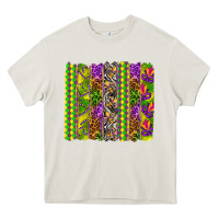 Cream Mardi Gras brushstroke Heavy Core Tee - HowdyJamesFarm