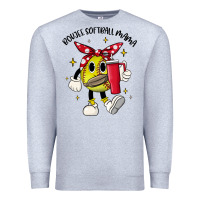 Heather Grey boujee softball mama Premium Sweatshirt - JahusDesignShop