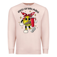 Pale Pink boujee softball mama Premium Sweatshirt - JahusDesignShop