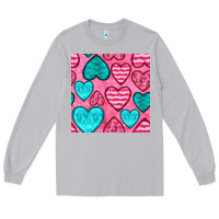 Moon Dust valentines day hearts seamless pattern Long Sleeve Tee - BundleAndBundleShop