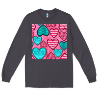 Smoke valentines day hearts seamless pattern Long Sleeve Tee - BundleAndBundleShop