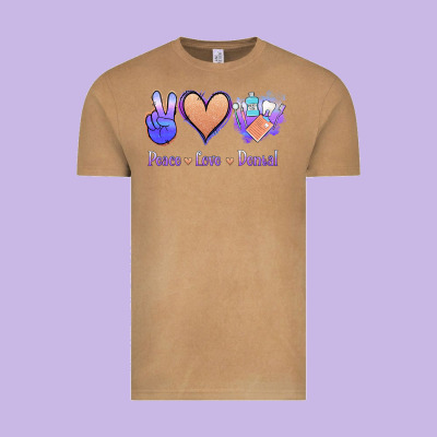Peace Love Dental Vintage Tee Designed By Jasminsmagicworld