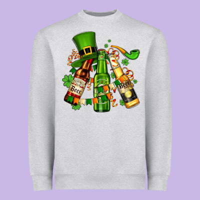 St Patrick's Beers Flags And Hat Heavyweight Sweatshirt Designed By Adodesignshop
