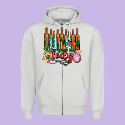 Lunch Lady With Onions Zipper Hoodie Designed By Adodesignshop