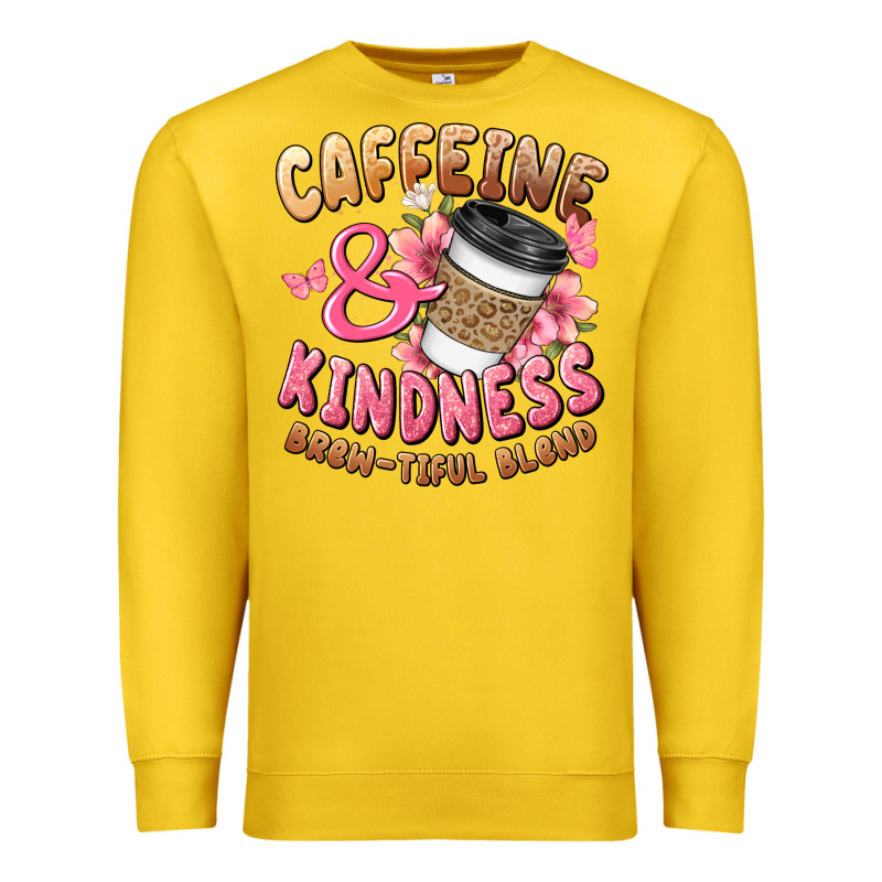 Caffeine And Kindness Brewtiful Blend Premium Sweatshirt by JahusDesignShop | Teevron