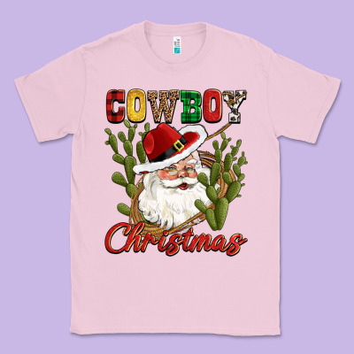 Cowboy Christmas Western Cactus Classic Tee Designed By Cowgirlartshop