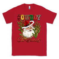 Red cowboy christmas western cactus Classic Tee - CowGirlArtShop