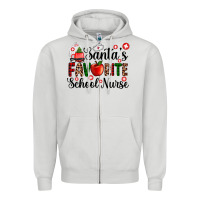 Dove Grey santa's favorite  school nurse Zipper Hoodie - AdoDesignShop