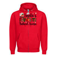 Red santa's favorite  school nurse Zipper Hoodie - AdoDesignShop