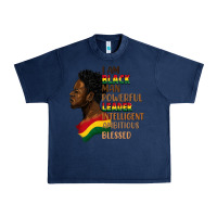 Navy I am black man Urban Heavy Tee - FaDigitalArtStudio