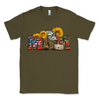 Army Green mom boots hat and sunflower Classic Tee - Artiststas