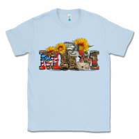 Dusty Blue mom boots hat and sunflower Classic Tee - Artiststas