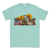 Seafoam mom boots hat and sunflower Classic Tee - Artiststas