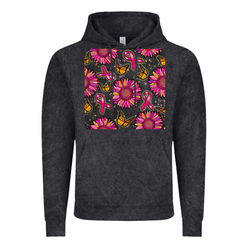 Breast Cancer Sunflower Seamless Pattern Vintage Hoodie by BundleAndBundleShop | Teevron