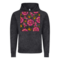 Vintage Black breast cancer sunflower seamless pattern Vintage Hoodie - BundleAndBundleShop