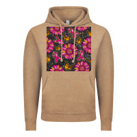 Vintage Coffee breast cancer sunflower seamless pattern Vintage Hoodie - BundleAndBundleShop