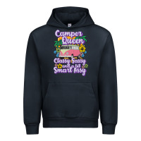 Navy camp camping camper queen classy sassy and a bit smart assycamper camp Urban Hoodie - linhVisuals