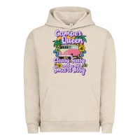 Pigment French Oak camp camping camper queen classy sassy and a bit smart assycamper camp Urban Hoodie - linhVisuals