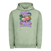 Pigment Oil Green camp camping camper queen classy sassy and a bit smart assycamper camp Urban Hoodie - linhVisuals