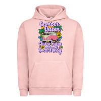 Pigment Salmon camp camping camper queen classy sassy and a bit smart assycamper camp Urban Hoodie - linhVisuals