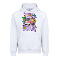 White camp camping camper queen classy sassy and a bit smart assycamper camp Urban Hoodie - linhVisuals