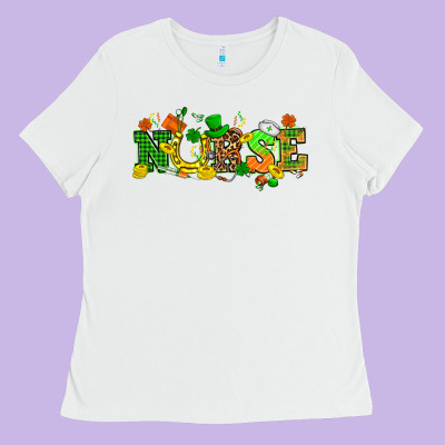 St. Patricks Day Nurse Ladies Tee Designed By Howdyjamesfarm