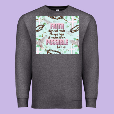 Faith Does Not Make Things Easy Premium Sweatshirt Designed By Jahusdesignshop