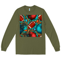 Army Green american football helmet with leopard and gemstone Long Sleeve Tee - BundleAndBundleShop