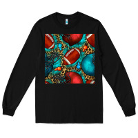 Black american football helmet with leopard and gemstone Long Sleeve Tee - BundleAndBundleShop
