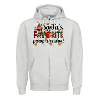 Dove Grey santa's favorite  paraprofesyonal Zipper Hoodie - AdoDesignShop