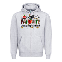 Heather Grey santa's favorite  paraprofesyonal Zipper Hoodie - AdoDesignShop