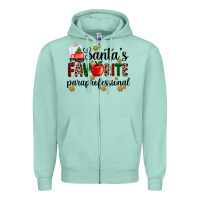 Seafoam santa's favorite  paraprofesyonal Zipper Hoodie - AdoDesignShop