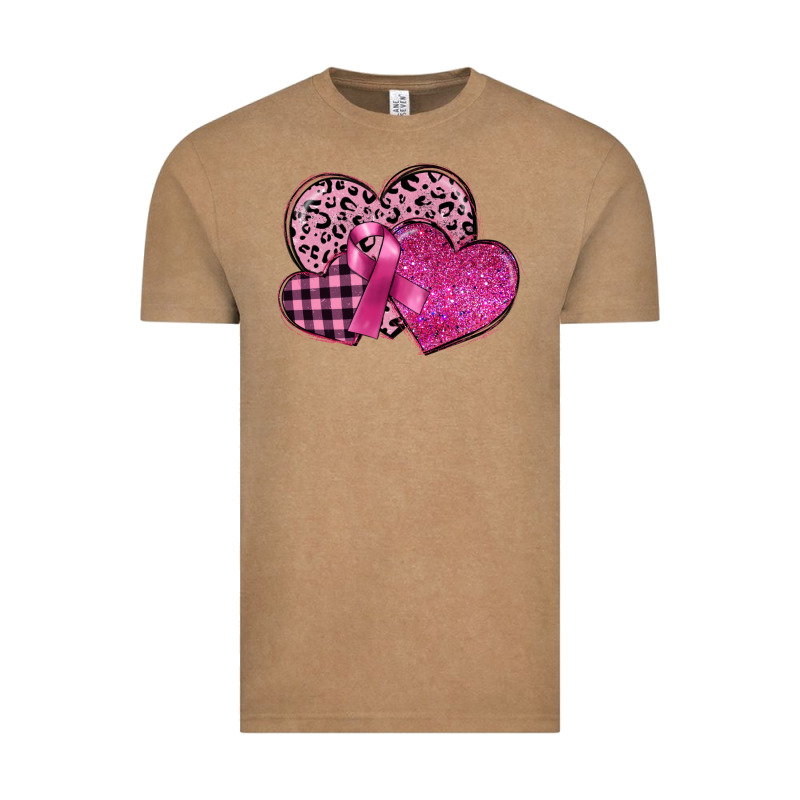 Breast Cancer Hearts Vintage Tee by FaDigitalArtStudio | Teevron
