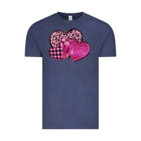Vintage Denim breast cancer hearts Vintage Tee - FaDigitalArtStudio