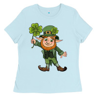 Baby Blue St. Patrick's day elf Ladies Tee - CowGirlArtShop