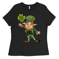 Black St. Patrick's day elf Ladies Tee - CowGirlArtShop