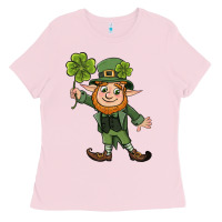 Bubblegum Pink St. Patrick's day elf Ladies Tee - CowGirlArtShop